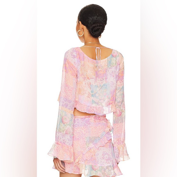 FOR LOVE & LEMONS pink ruffle mini skirt - Picture 2 of 3